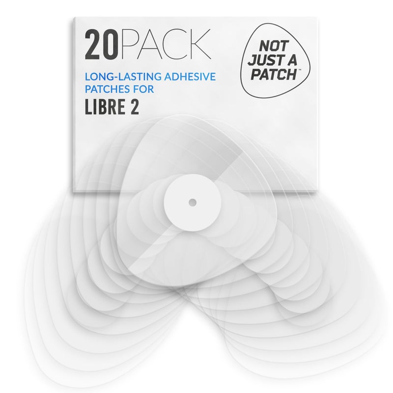 Not Just A Patch Freestyle Libre 2 Sensor Covers (20 Pack) â€“ Durable, Water Resistant for 10-14 Days CGM Patches for Freestyle Libre 2 & Lingo - Pre-Cut in Clear - Image 1